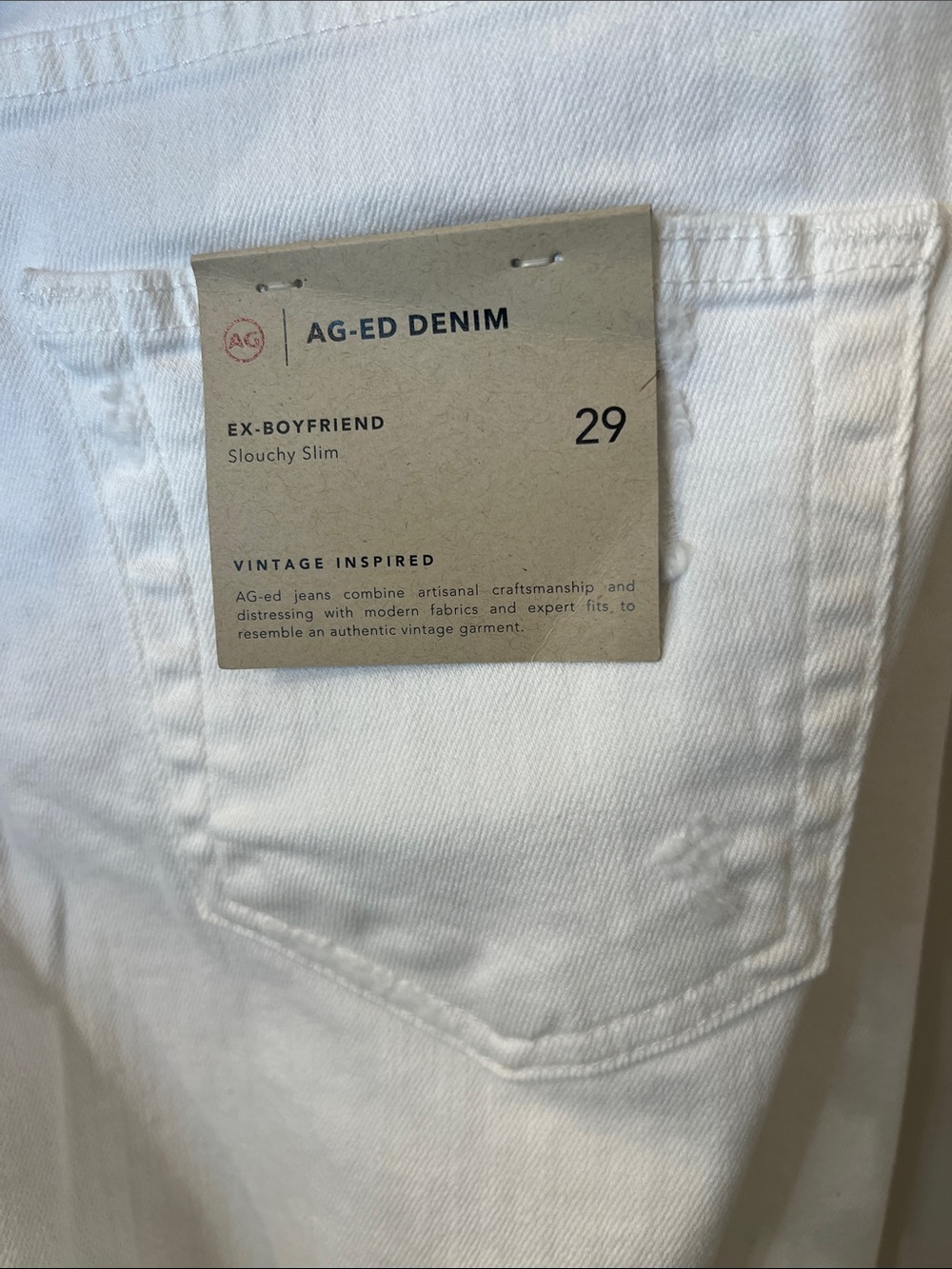 AG-ED Denim White Cropped Roll Cuff Capris - Picture 5 of 9